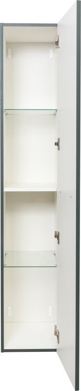 Шкаф пенал для ванной La Fenice Cubo серый, ручка хром