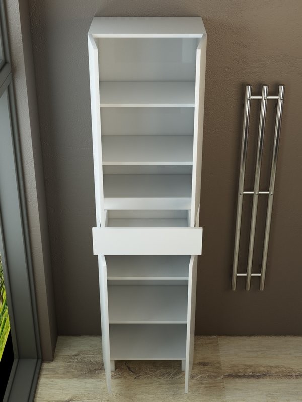 Шкаф-пенал для ванной Emmy Морган 50 напольный, белый