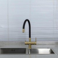 Смеситель для кухни Gappo G4398-33 с гибким изливом, золотой сатин