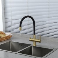 Смеситель для кухни Gappo G4398-33 с гибким изливом, золотой сатин