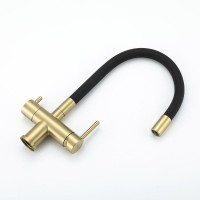 Смеситель для кухни Gappo G4398-33 с гибким изливом, золотой сатин