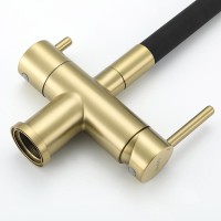 Смеситель для кухни Gappo G4398-33 с гибким изливом, золотой сатин