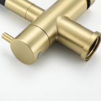 Смеситель для кухни Gappo G4398-33 с гибким изливом, золотой сатин