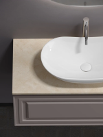 Тумба с раковиной Sancos Very 100 см, doha soft, столешница бежевая, раковина CN6015