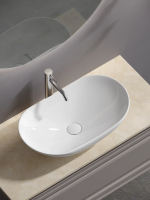 Тумба с раковиной Sancos Very 100 см, doha soft, столешница бежевая, раковина CN6015