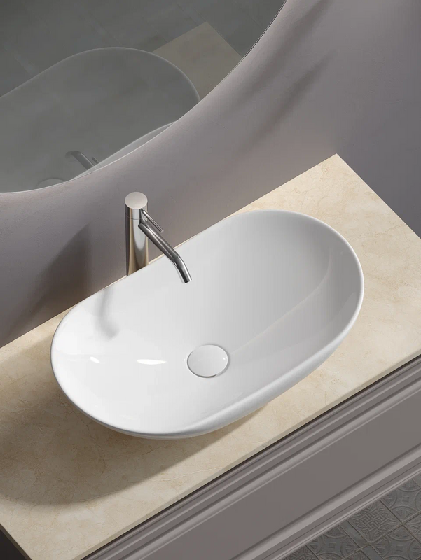 Тумба с раковиной Sancos Very 100 см, doha soft, столешница бежевая, раковина CN6015