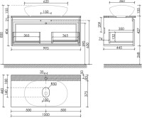 Тумба с раковиной Sancos Very 100 см, doha soft, столешница бежевая, раковина CN6015