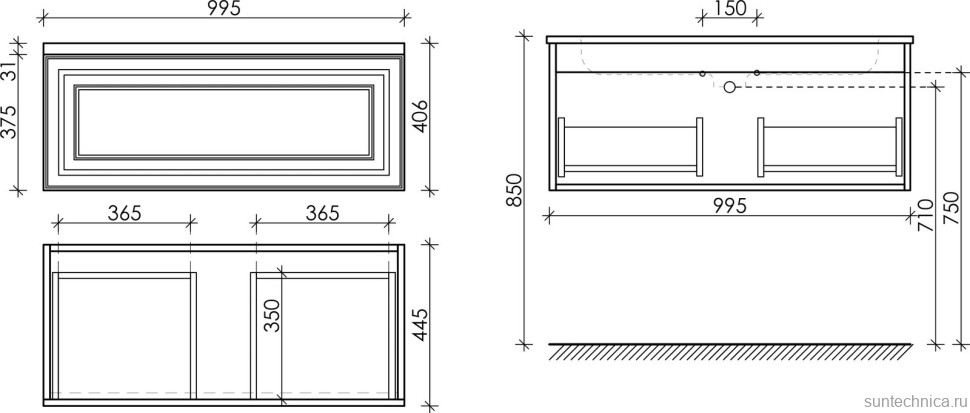 Тумба с раковиной Sancos Very 100 см, doha soft, столешница бежевая, раковина CN6015