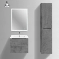 Мебель для ванной комнаты Vincea Mia Slim 60, 2 ящика, бетон
