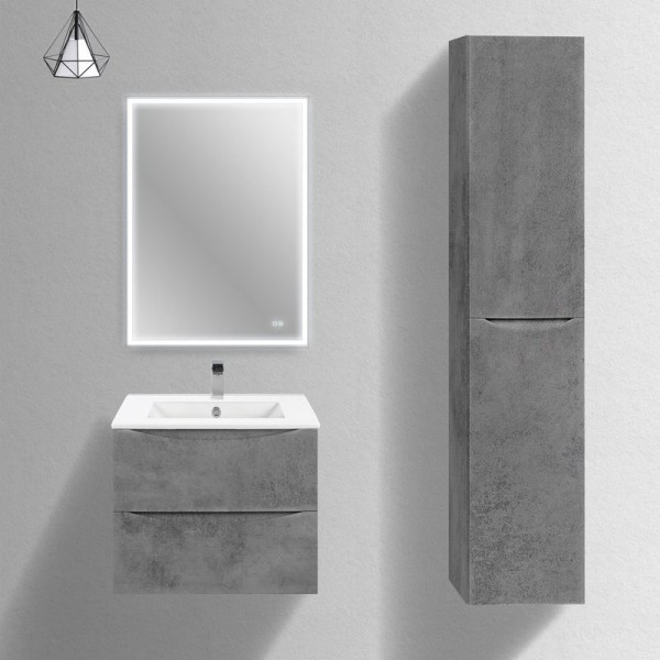 Мебель для ванной комнаты Vincea Mia Slim 60, 2 ящика, бетон