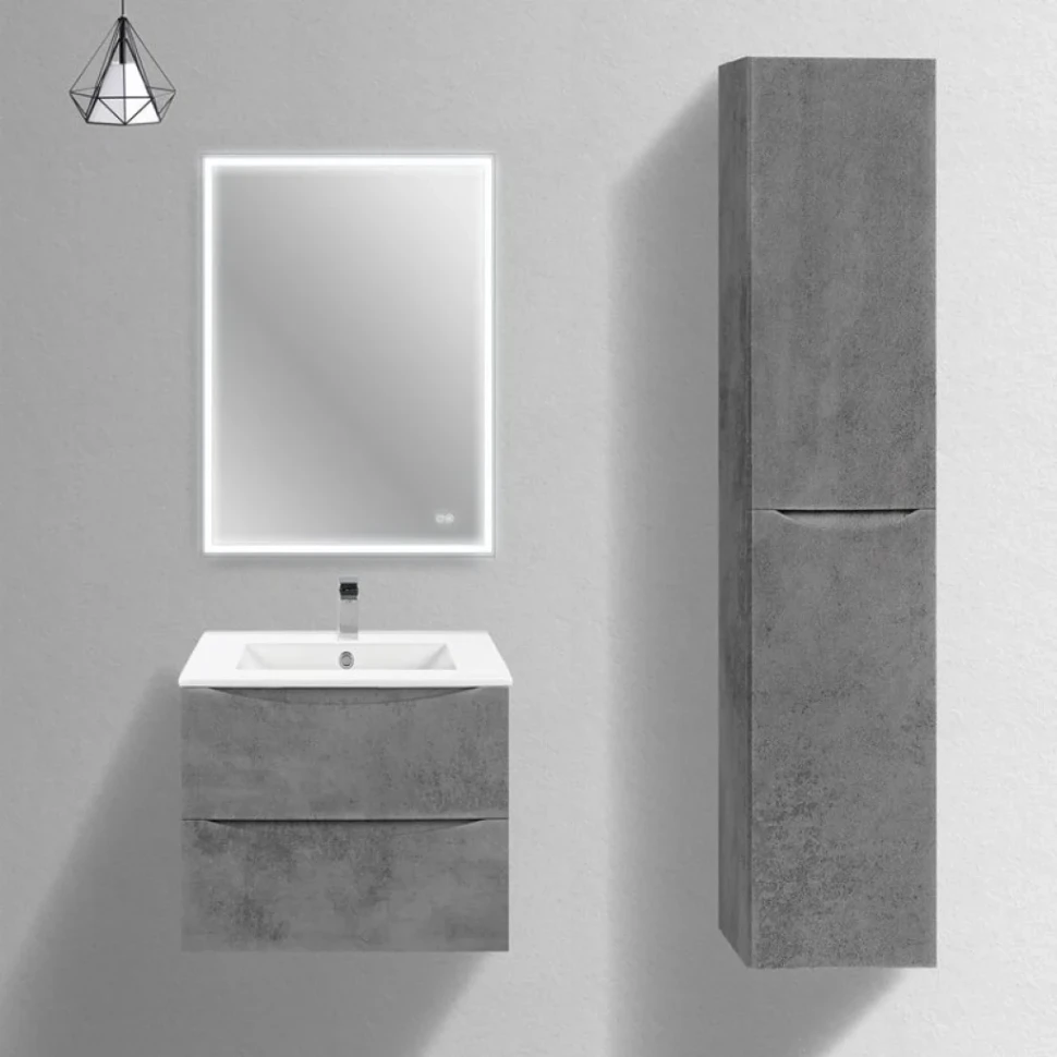 Мебель для ванной комнаты Vincea Mia Slim 60, 2 ящика, бетон