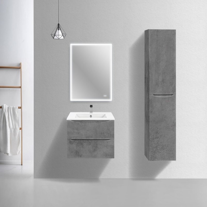 Мебель для ванной комнаты Vincea Mia Slim 60, 2 ящика, бетон