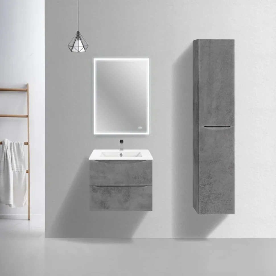 Мебель для ванной комнаты Vincea Mia Slim 60, 2 ящика, бетон