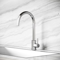 Смеситель для кухни Sancos Stainless, с поворотным R изливом, нержавеющая сталь SC12001SS