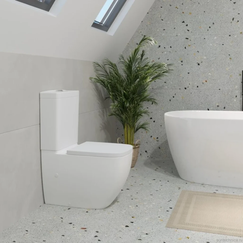 Унитаз-компакт напольный Grohe Clova 39909000 с бачком и сиденьем микролифт