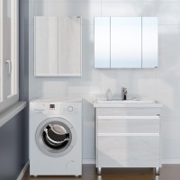 Тумба с раковиной СаНта Уран 80 напольная, 2 ящика, светлая