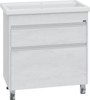 Тумба с раковиной СаНта Уран 80 напольная, 2 ящика, светлая