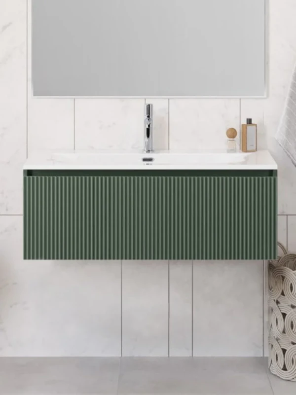 Тумба с раковиной BelBagno Uno 100 подвесная, 1 ящик, матовая еловая