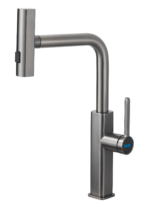 Смеситель для кухни Haiba HB73824-3 оружейная сталь