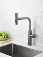 Смеситель для кухни Haiba HB73824-3 оружейная сталь