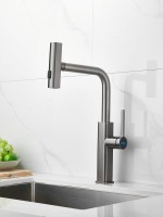 Смеситель для кухни Haiba HB73824-3 оружейная сталь