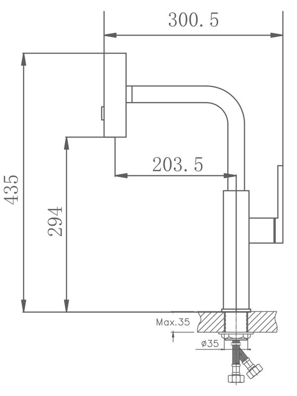 Смеситель для кухни Haiba HB73824-3 оружейная сталь