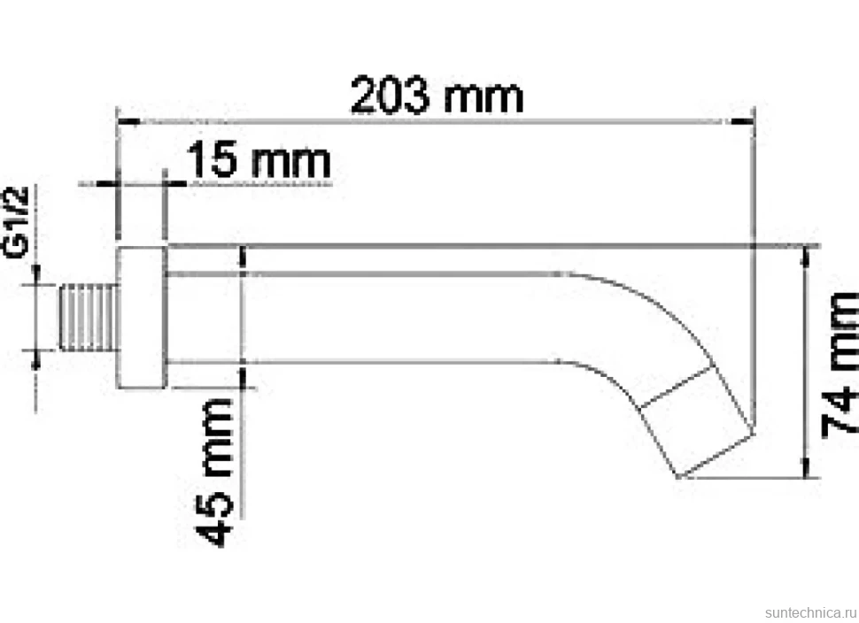 Излив Wasserkraft A098 для ванны