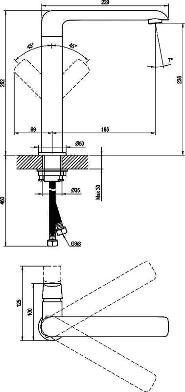 Смеситель для раковины Ravak Flat X070174 черный матовый