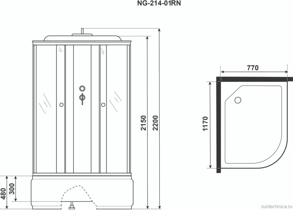 Душевая кабина Niagara NG-214-01RN 120х80х220