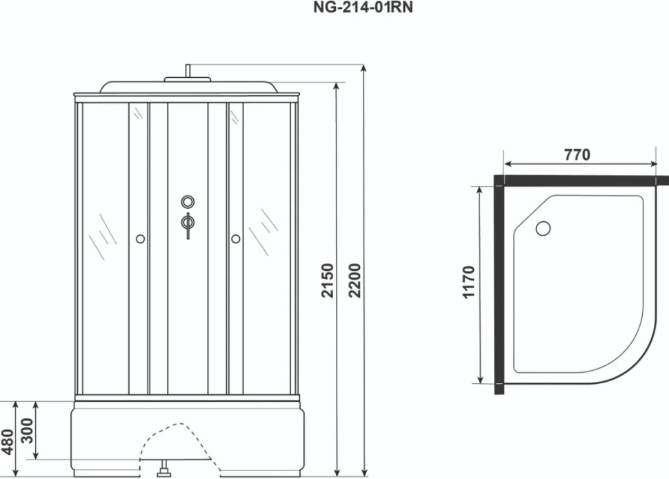 Душевая кабина Niagara NG-214-01RN 120х80х220