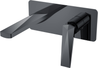 Смеситель для раковины Boheme Venturo 375-SGM С ВНУТРЕННЕЙ ЧАСТЬЮ, shine gun metal