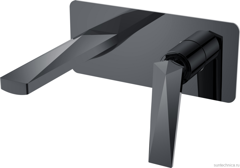 Смеситель для раковины Boheme Venturo 375-SGM С ВНУТРЕННЕЙ ЧАСТЬЮ, shine gun metal