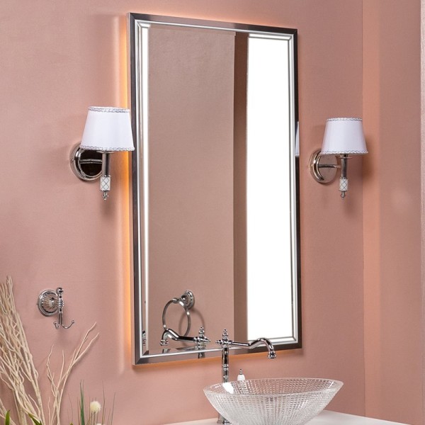 Зеркало Armadi Art Monaco 70 белое, хром, с подсветкой