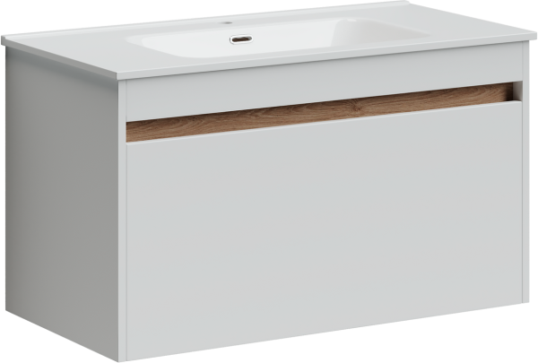 Тумба под раковину Sancos Smart 89 см белый глянец