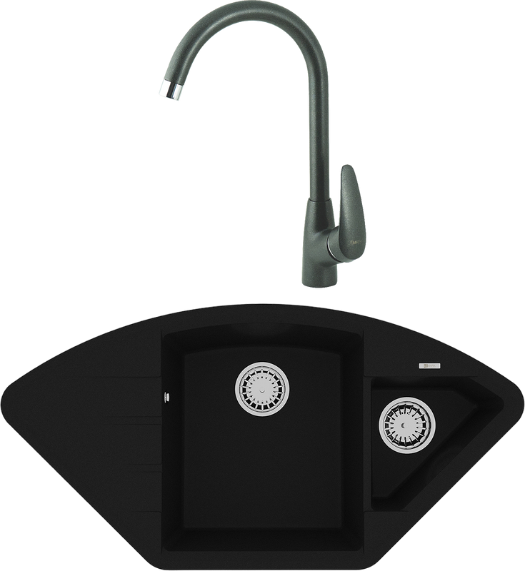 Комплект Мойка Lemark Irkana 980 9910043 антрацит + Смеситель Linara LM0405PAN антрацит