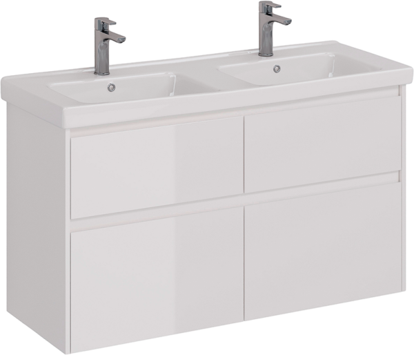 Тумба под раковину Lemark Combi 120 белая глянцевая