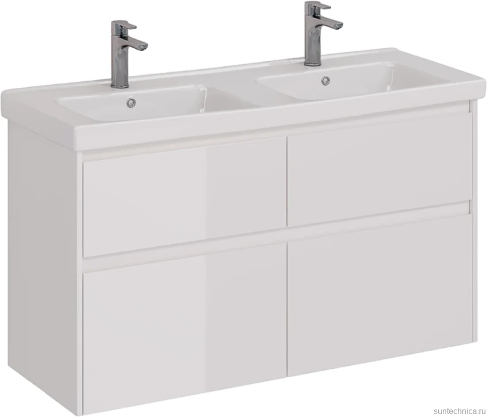 Тумба под раковину Lemark Combi 120 белая глянцевая