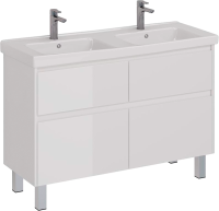 Тумба под раковину Lemark Combi 120 белая глянцевая