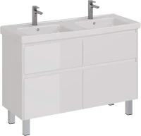 Тумба под раковину Lemark Combi 120 белая глянцевая