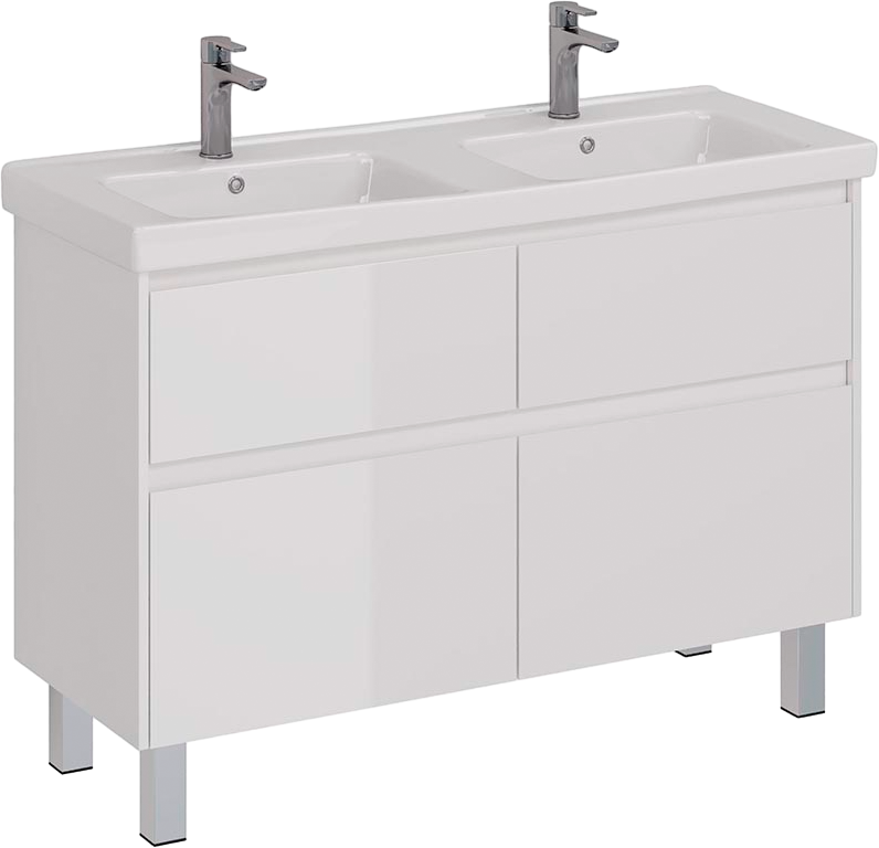 Тумба под раковину Lemark Combi 120 белая глянцевая