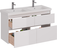 Тумба под раковину Lemark Combi 120 белая глянцевая