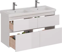 Тумба под раковину Lemark Combi 120 белая глянцевая