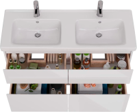 Тумба под раковину Lemark Combi 120 белая глянцевая