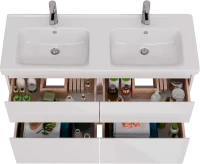 Тумба под раковину Lemark Combi 120 белая глянцевая