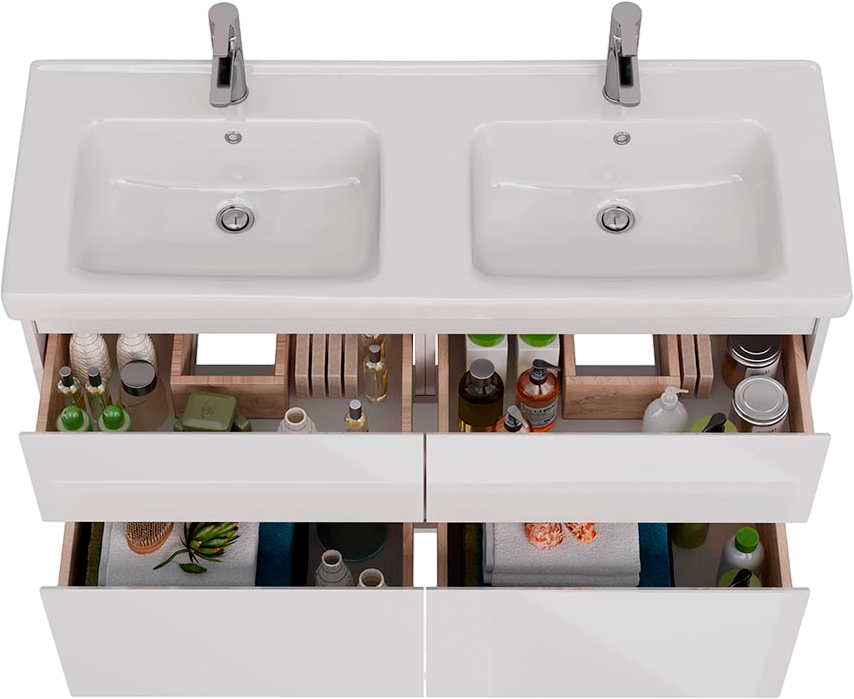 Тумба под раковину Lemark Combi 120 белая глянцевая