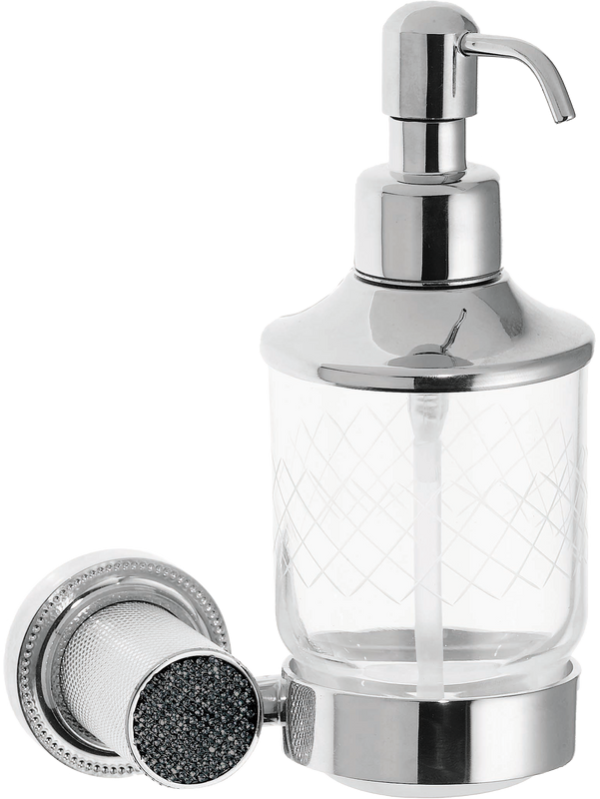 Дозатор Boheme Royal Cristal Black подвесной, хром