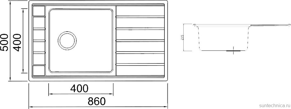 Мойка кухонная Seaman Eco Roma SMR-8650A без отверстий