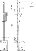Душевая стойка Timo Selene SX-1013/03 черная
