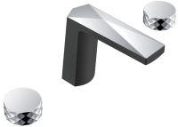 Смеситель для раковины Boheme Venturo 150-BCR-DIAMOND черный, хром