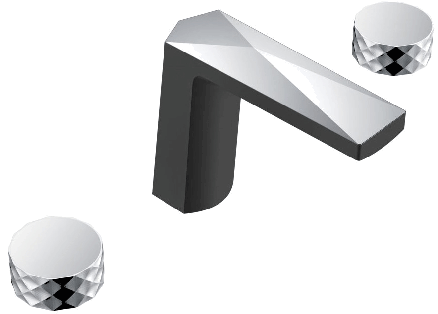 Смеситель для раковины Boheme Venturo 150-BCR-DIAMOND черный, хром